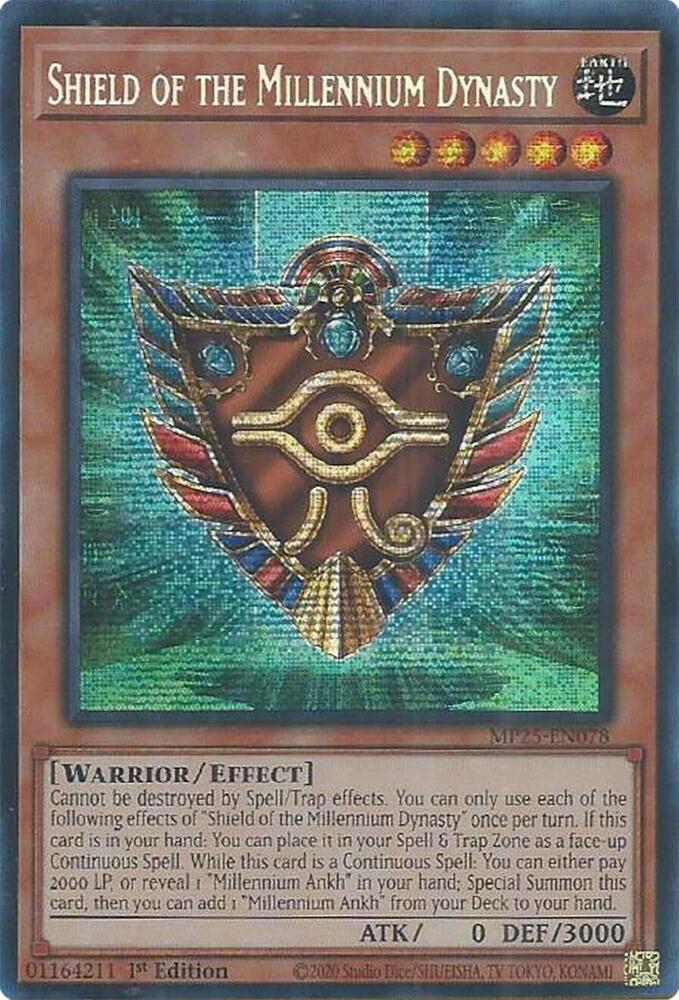 Shield of the Millennium Dynasty MP25-EN078 card from 2025 Mega-Pack