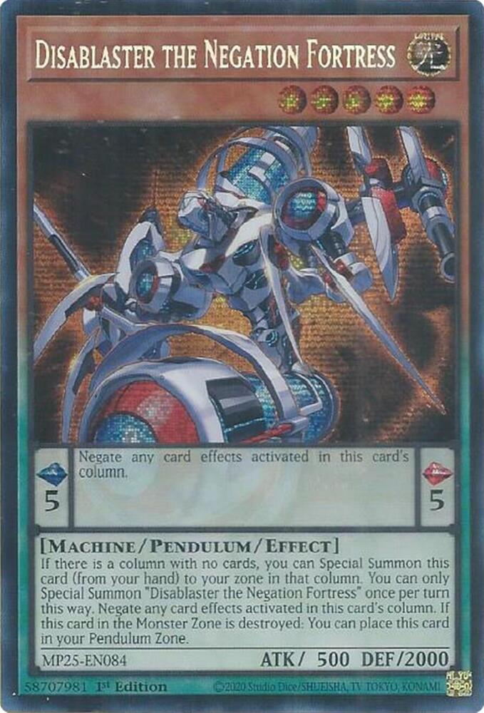 Disablaster the Negation Fortress MP25-EN084 card from 2025 Mega-Pack
