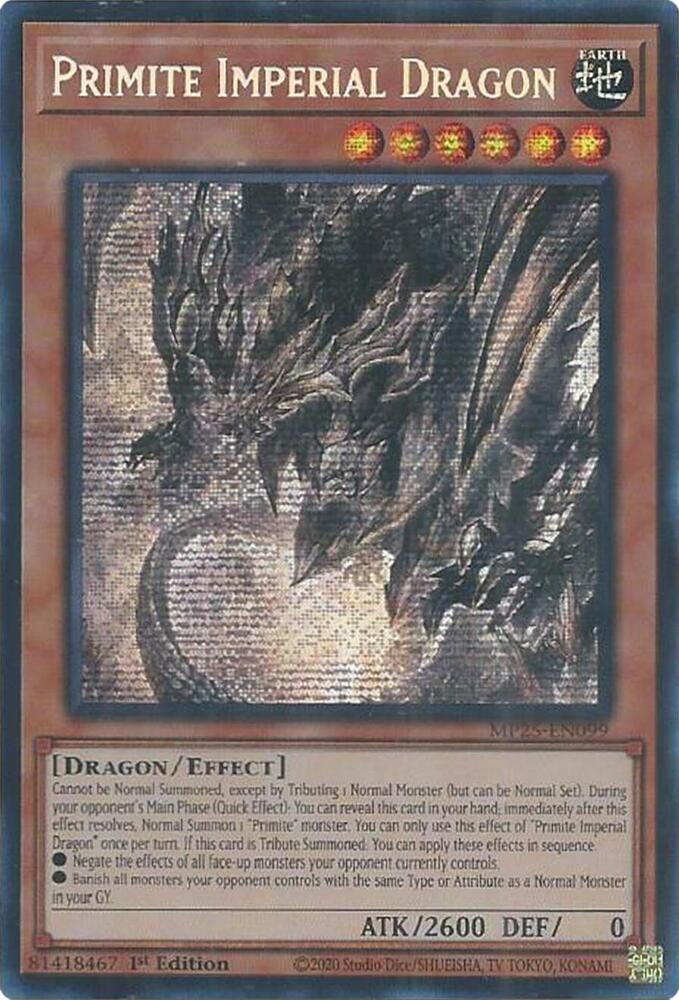 Primite Imperial Dragon MP25-EN099 card from 2025 Mega-Pack