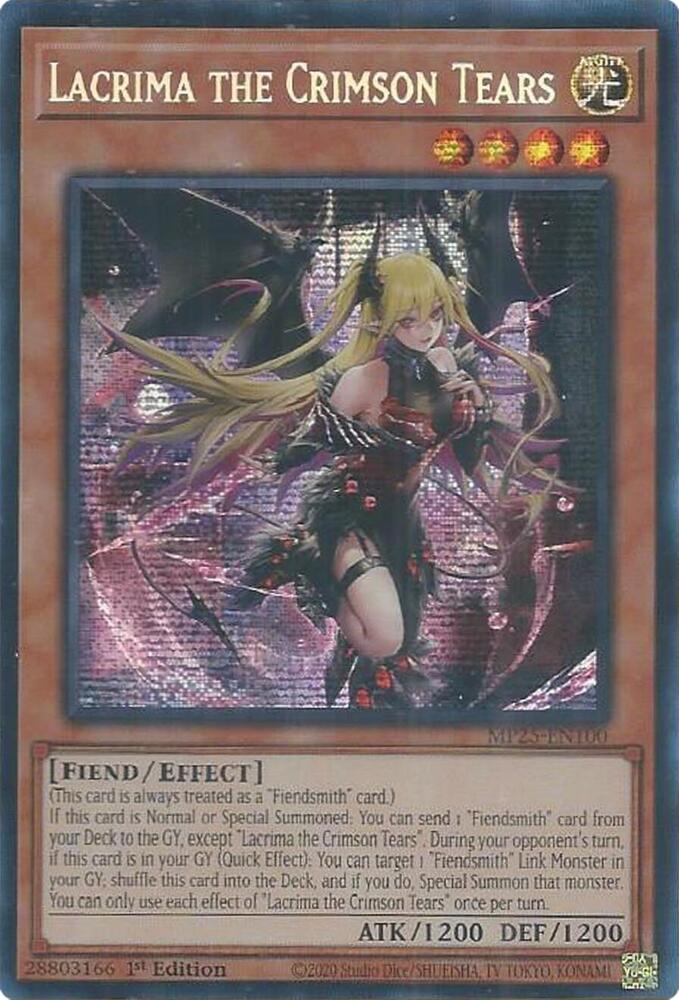Lacrima the Crimson Tears MP25-EN100 card from 2025 Mega-Pack
