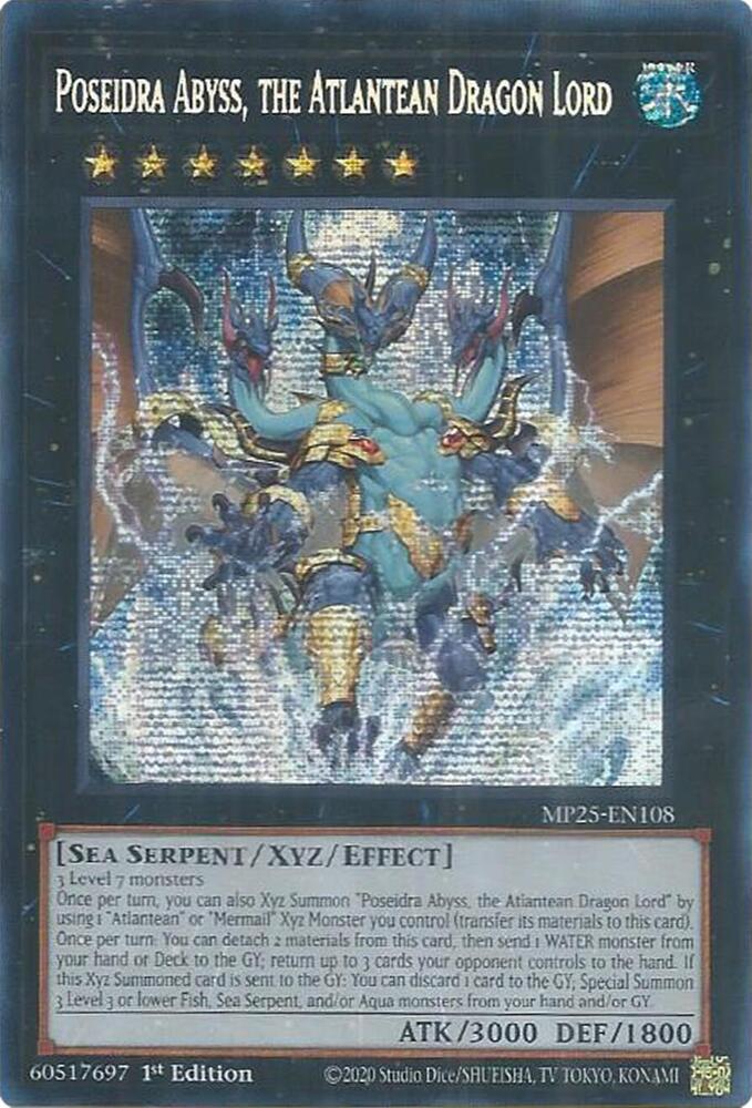 Poseidra Abyss, the Atlantean Dragon Lord MP25-EN108 card from 2025 Mega-Pack