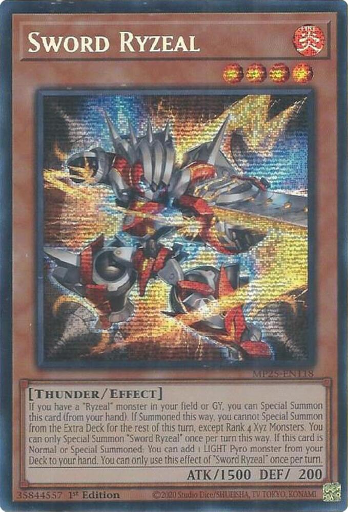 Sword Ryzeal MP25-EN118 card from 2025 Mega-Pack