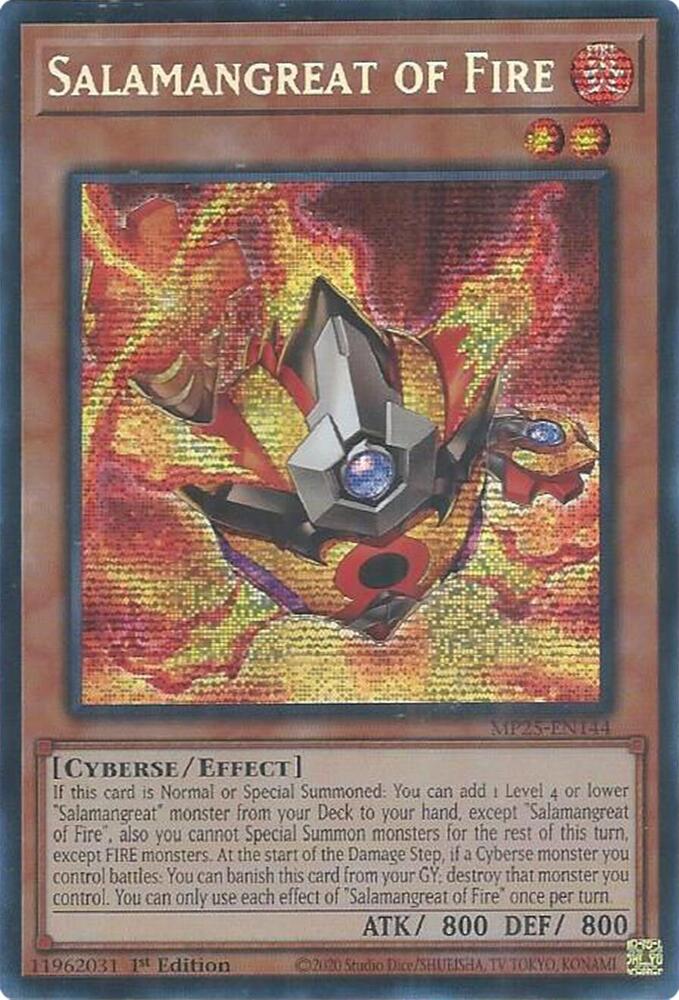 Salamangreat of Fire MP25-EN144 card from 2025 Mega-Pack