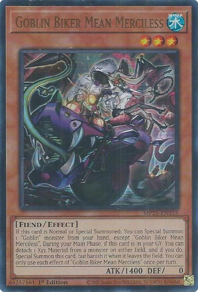 Goblin Biker Mean Merciless MP25-EN155 card from 2025 Mega-Pack