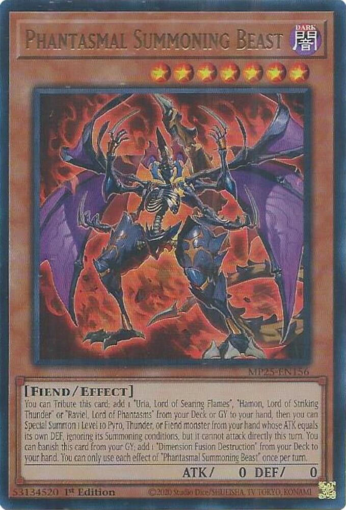 Phantasmal Summoning Beast MP25-EN156 card from 2025 Mega-Pack