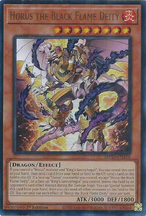Horus the Black Flame Deity MP25-EN158 card from 2025 Mega-Pack