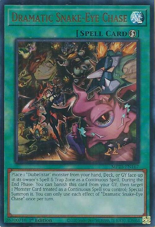 Dramatic Snake-Eye Chase MP25-EN167 card from 2025 Mega-Pack