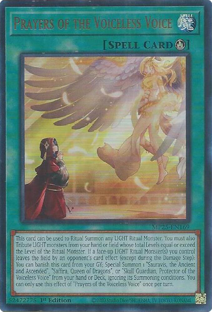 Prayers of the Voiceless Voice MP25-EN169 card from 2025 Mega-Pack