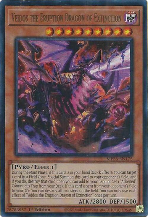 Veidos the Eruption Dragon of Extinction MP25-EN175 card from 2025 Mega-Pack