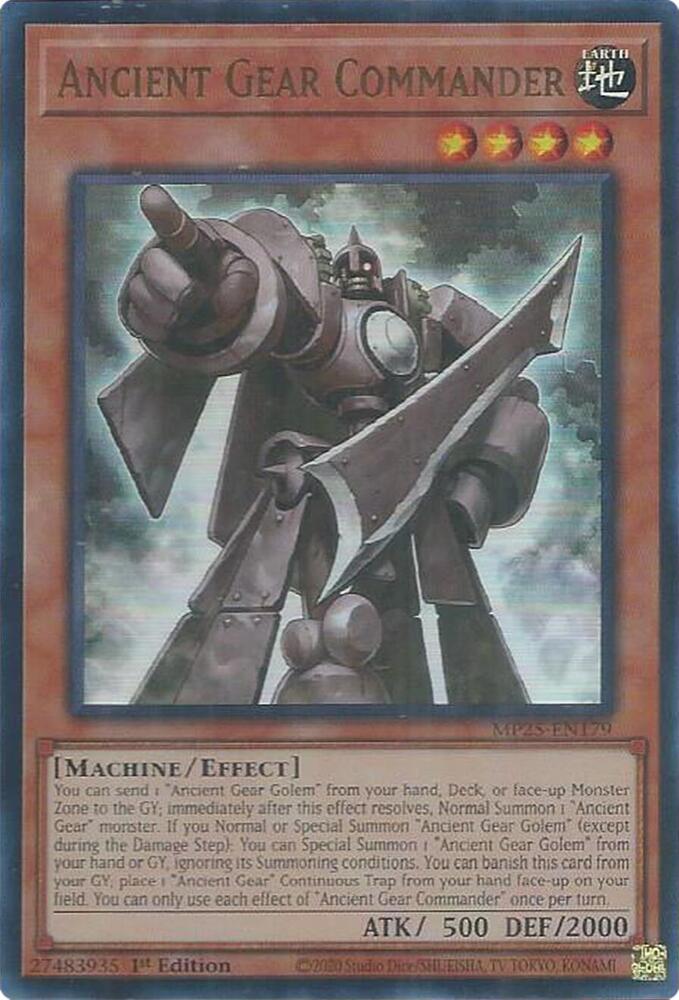 Ancient Gear Commander MP25-EN179 card from 2025 Mega-Pack