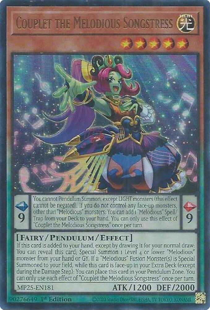 Couplet the Melodious Songstress MP25-EN181 card from 2025 Mega-Pack