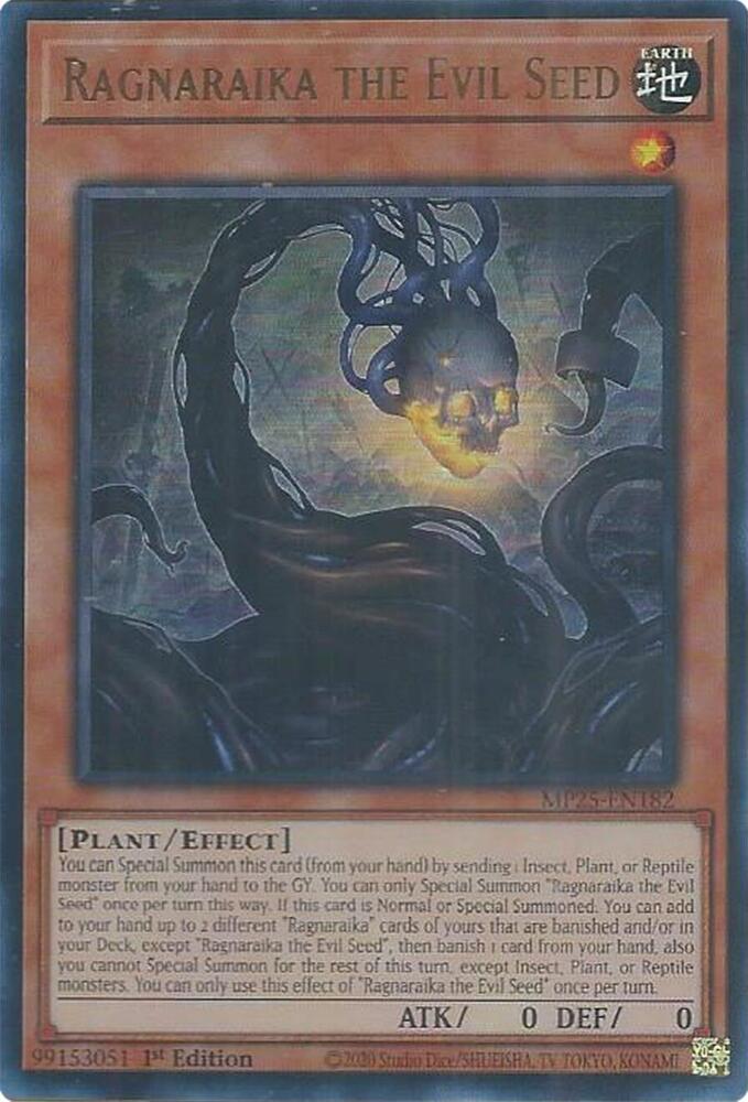 Ragnaraika the Evil Seed MP25-EN182 card from 2025 Mega-Pack