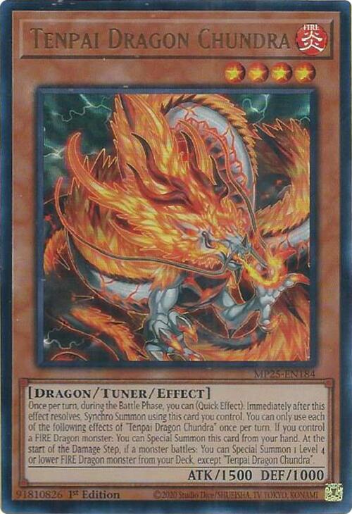Tenpai Dragon Chundra MP25-EN184 card from 2025 Mega-Pack