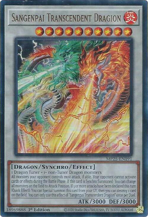Sangenpai Transcendent Dragion MP25-EN191 card from 2025 Mega-Pack