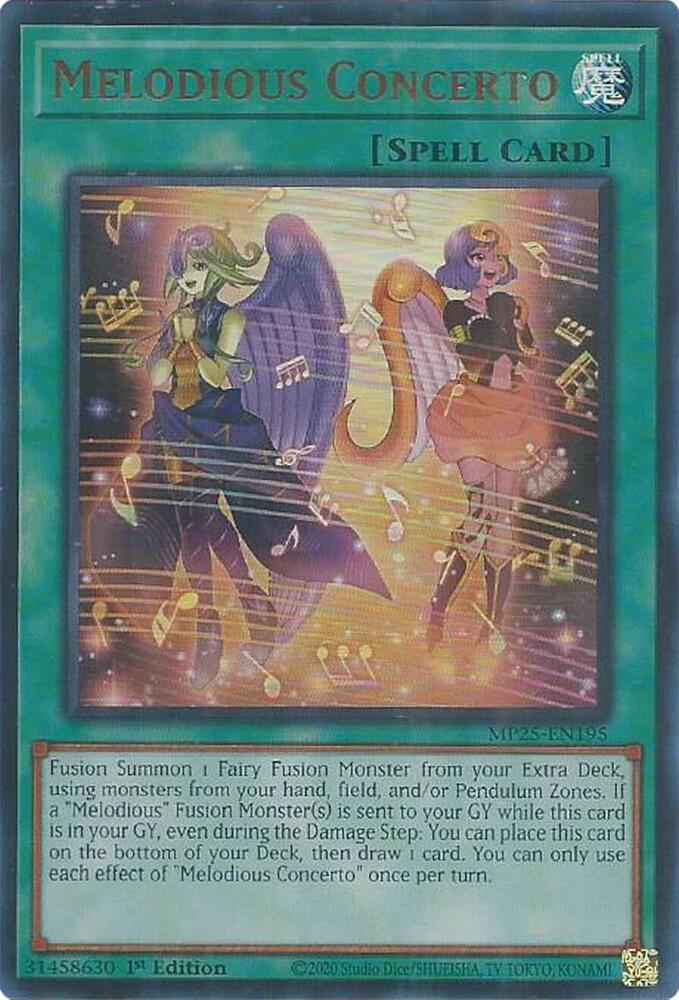 Melodious Concerto MP25-EN195 card from 2025 Mega-Pack