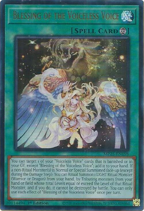 Blessing of the Voiceless Voice MP25-EN198 card from 2025 Mega-Pack