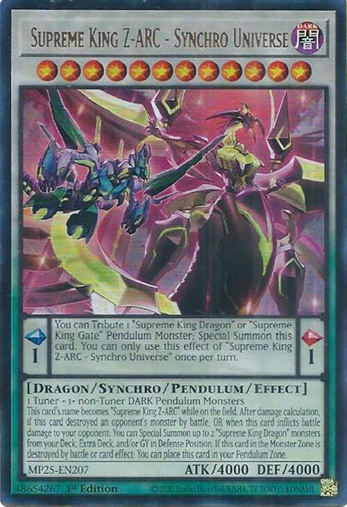 Supreme King Z-ARC - Synchro Universe MP25-EN207 card from 2025 Mega-Pack