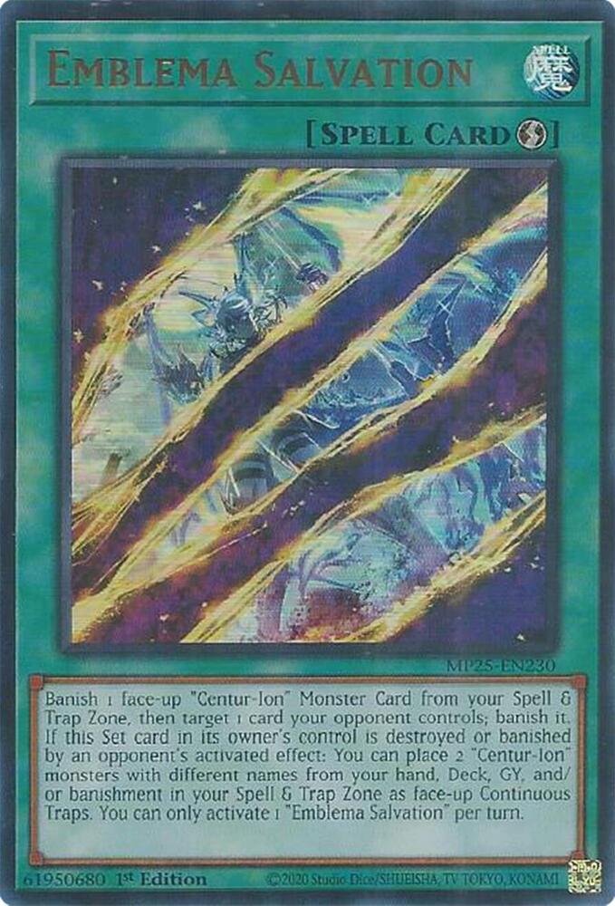Emblema Salvation MP25-EN230 card from 2025 Mega-Pack