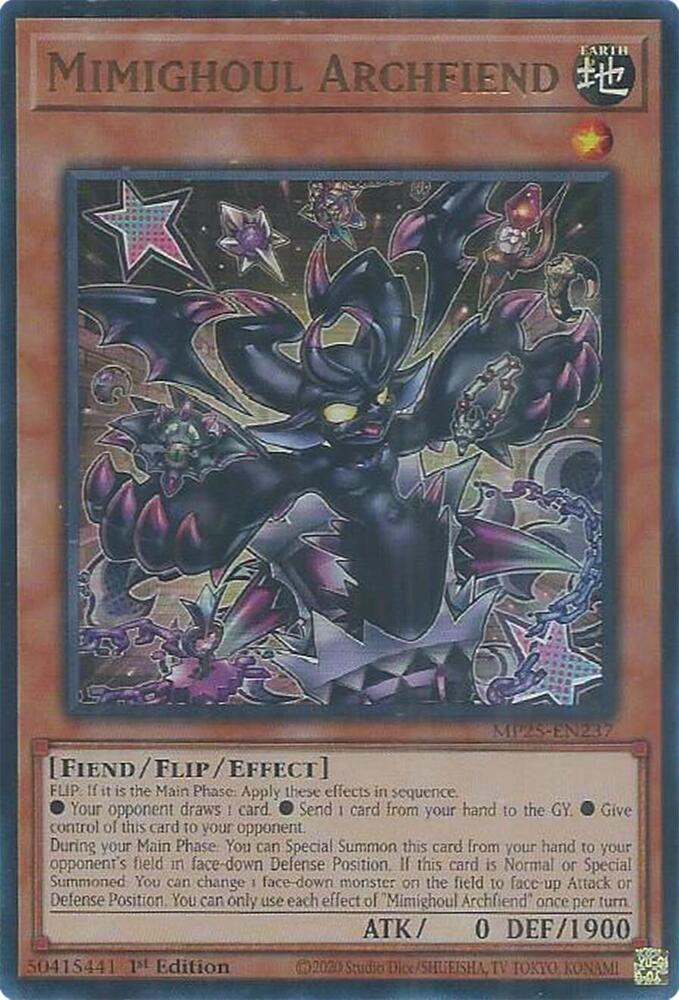 Mimighoul Archfiend MP25-EN237 card from 2025 Mega-Pack