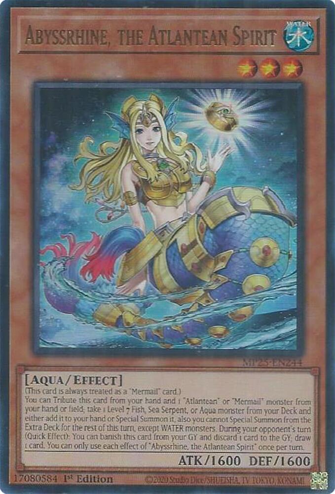 Abyssrhine, the Atlantean Spirit MP25-EN244 card from 2025 Mega-Pack