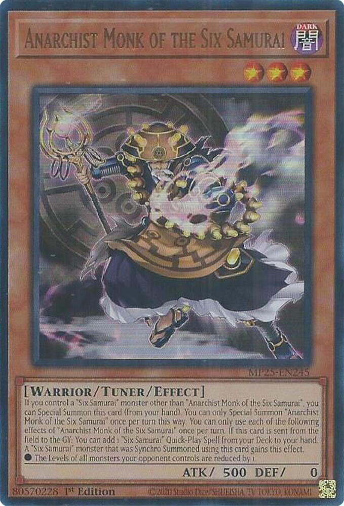 Anarchist Monk of the Six Samurai MP25-EN245 card from 2025 Mega-Pack