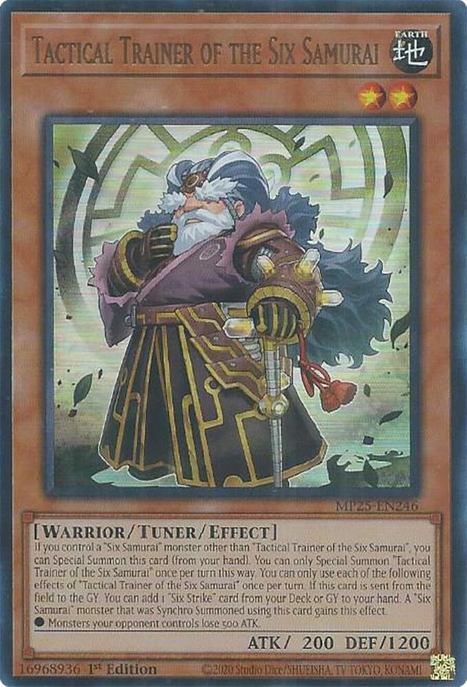 Tactical Trainer of the Six Samurai MP25-EN246 card from 2025 Mega-Pack