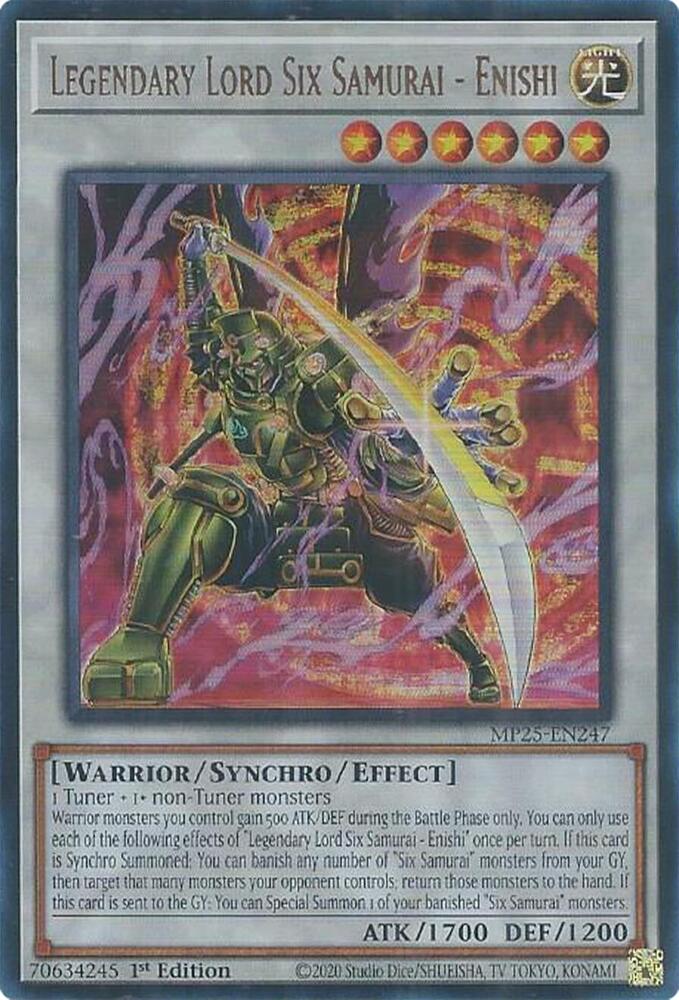 Legendary Lord Six Samurai - Enishi MP25-EN247 card from 2025 Mega-Pack