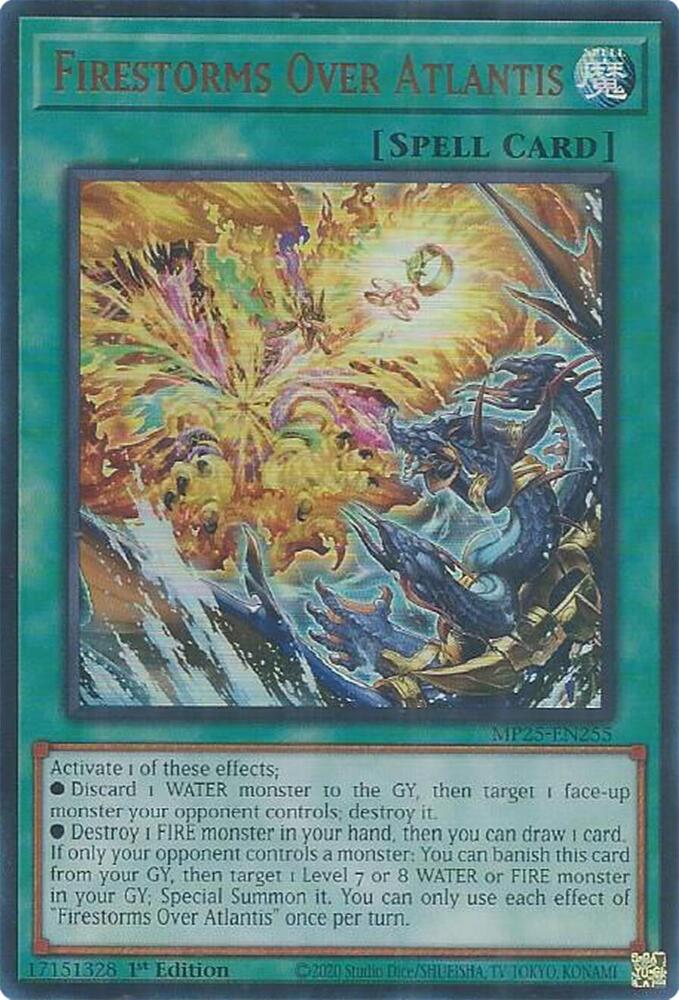 Firestorms Over Atlantis MP25-EN255 card from 2025 Mega-Pack
