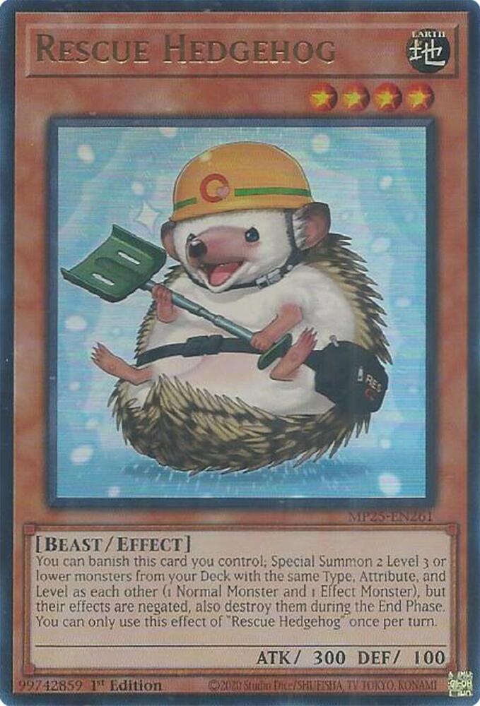 Rescue Hedgehog MP25-EN261 card from 2025 Mega-Pack