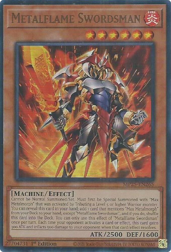 Metalflame Swordsman MP25-EN265 card from 2025 Mega-Pack