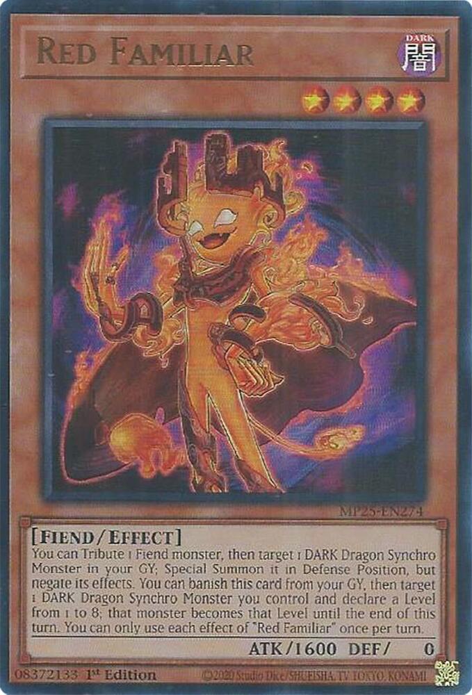 Red Familiar MP25-EN274 card from 2025 Mega-Pack