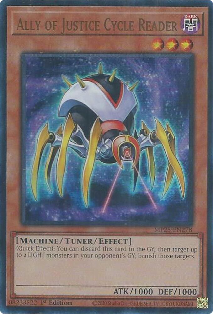 Ally of Justice Cycle Reader MP25-EN278 card from 2025 Mega-Pack