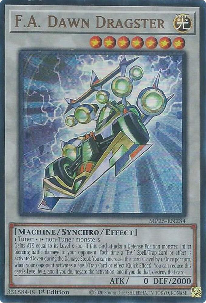 F.A. Dawn Dragster MP25-EN284 card from 2025 Mega-Pack