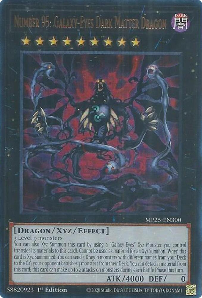 Number 95: Galaxy-Eyes Dark Matter Dragon MP25-EN300 card from 2025 Mega-Pack