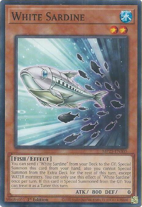 White Sardine MP25-EN305 card from 2025 Mega-Pack