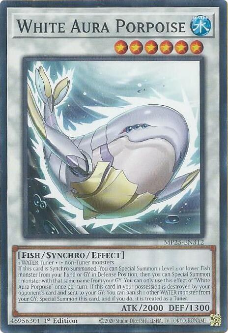 White Aura Porpoise MP25-EN312 card from 2025 Mega-Pack