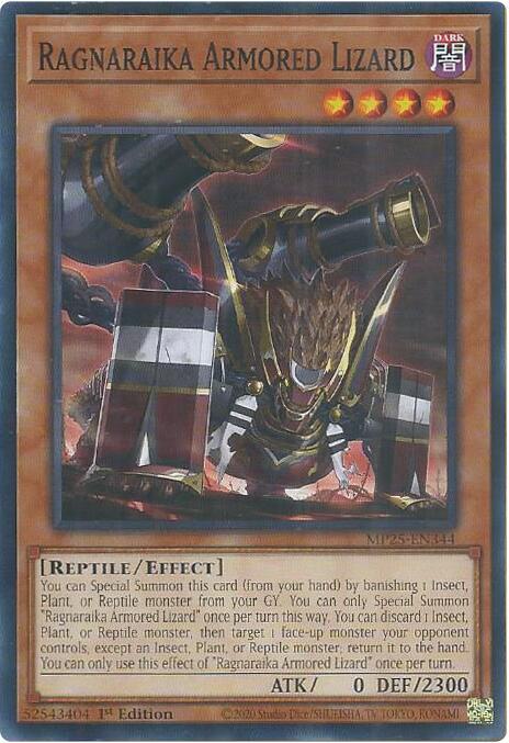 Ragnaraika Armored Lizard MP25-EN344 card from 2025 Mega-Pack