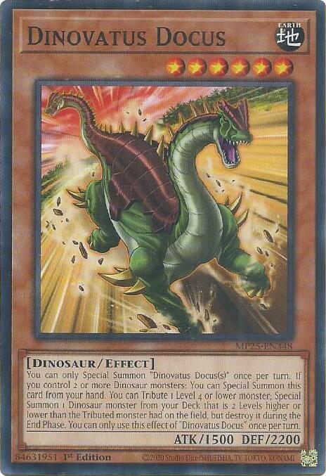 Dinovatus Docus MP25-EN348 card from 2025 Mega-Pack