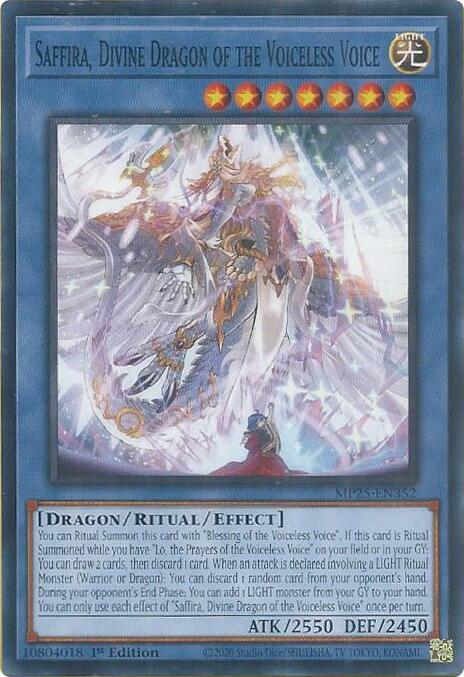 Saffira, Divine Dragon of the Voiceless Voice MP25-EN352 card from 2025 Mega-Pack