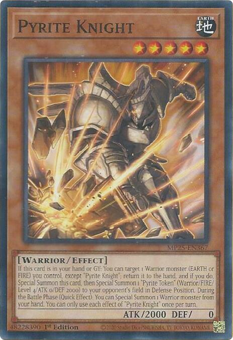 Pyrite Knight MP25-EN367 card from 2025 Mega-Pack