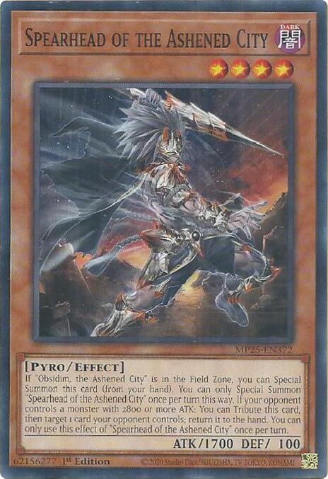 Spearhead of the Ashened City MP25-EN372 card from 2025 Mega-Pack