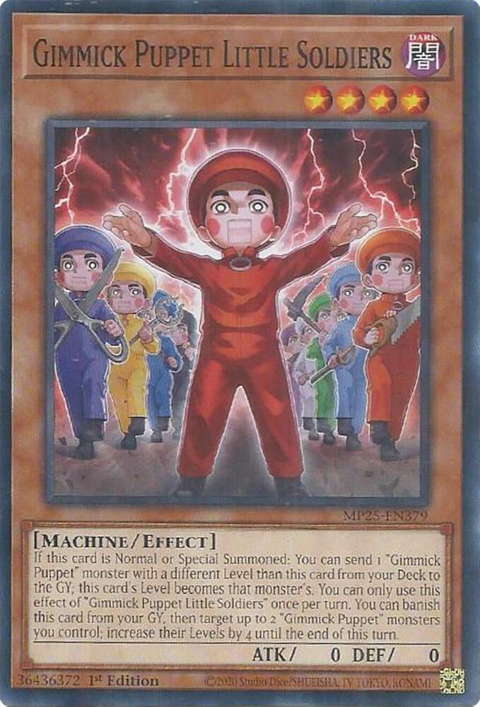 Gimmick Puppet Little Soldiers MP25-EN379 card from 2025 Mega-Pack