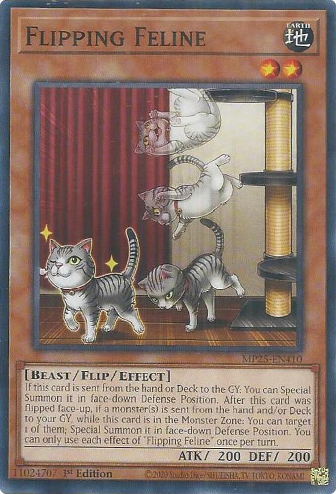 Flipping Feline MP25-EN410 card from 2025 Mega-Pack