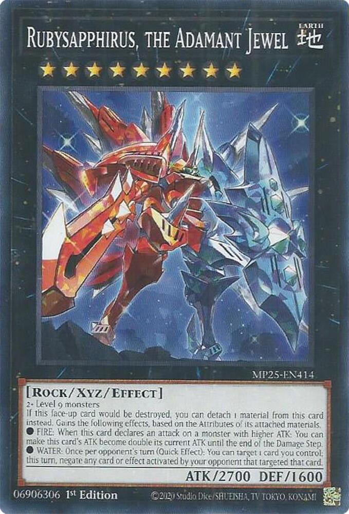Rubysapphirus, the Adamant Jewel MP25-EN414 card from 2025 Mega-Pack