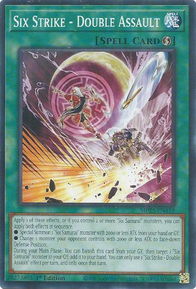 Six Strike - Double Assault MP25-EN419 card from 2025 Mega-Pack