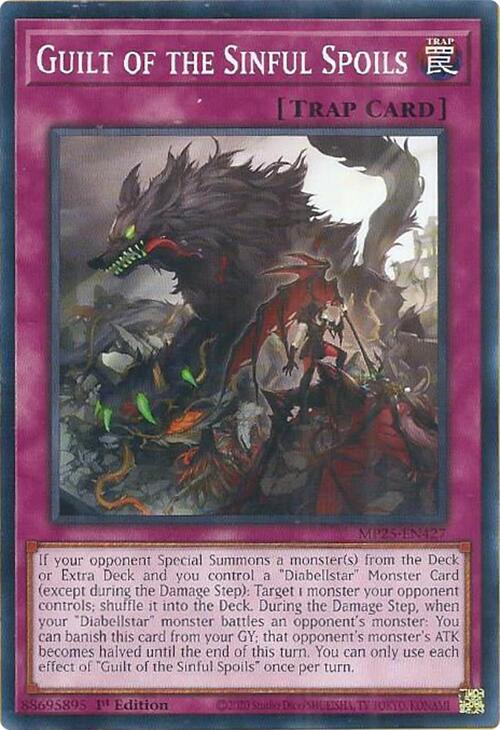 Guilt of the Sinful Spoils MP25-EN427 card from 2025 Mega-Pack