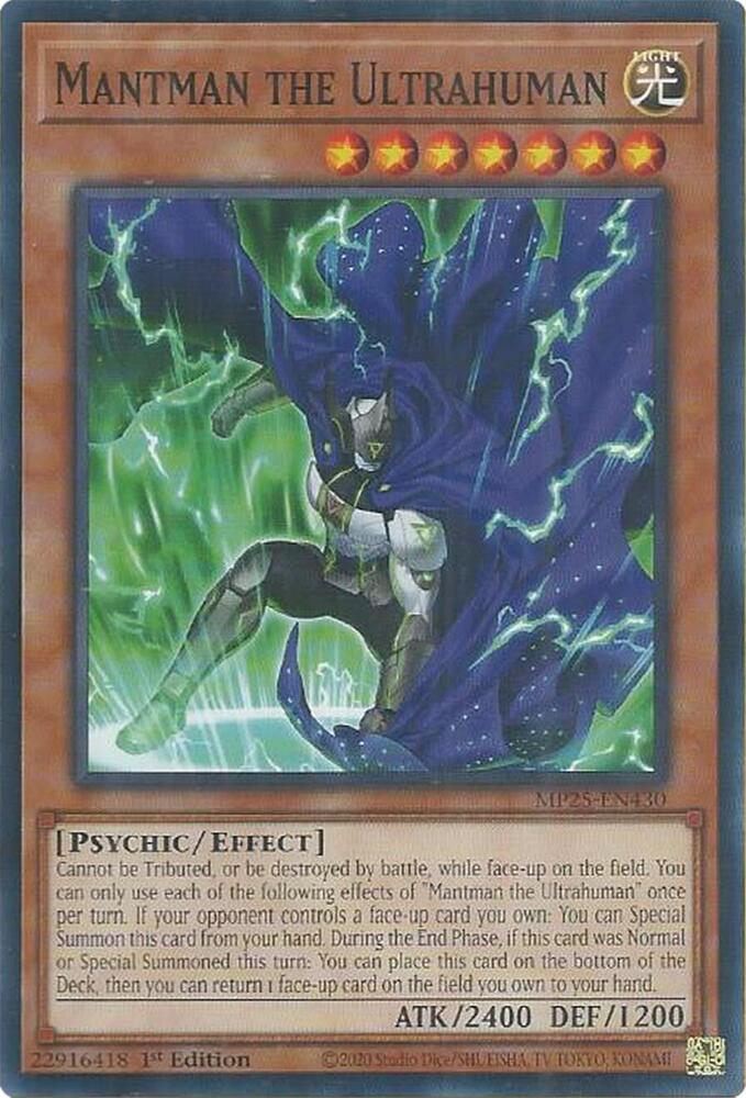 Mantman the Ultrahuman MP25-EN430 card from 2025 Mega-Pack