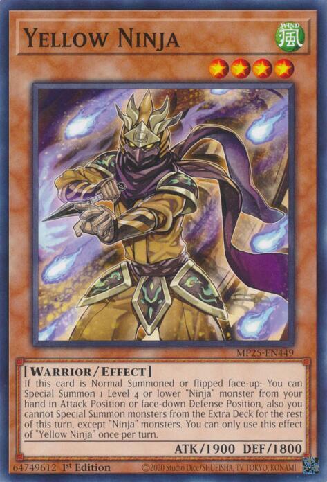 Yellow Ninja MP25-EN449 card from 2025 Mega-Pack