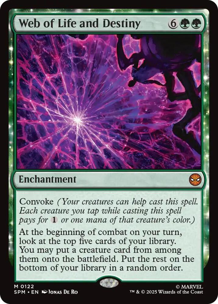 Web of Life and Destiny 122 card from Marvel's Spider-Man