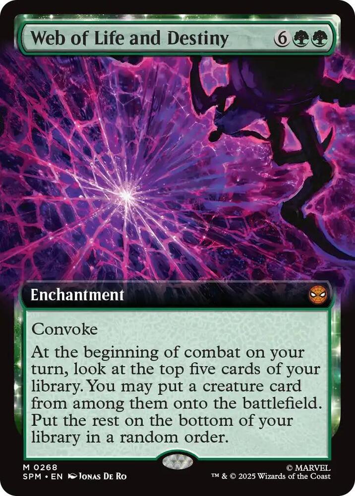 Web of Life and Destiny (Extended Art) 268 card from Marvel's Spider-Man